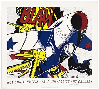 WARHOL, ANDY; AND ROY LICHTENSTEIN. Two items, each Signed by one: Warhol. T-Shirt for Metropolitan Detroit magazine * Lichtenstein. Po